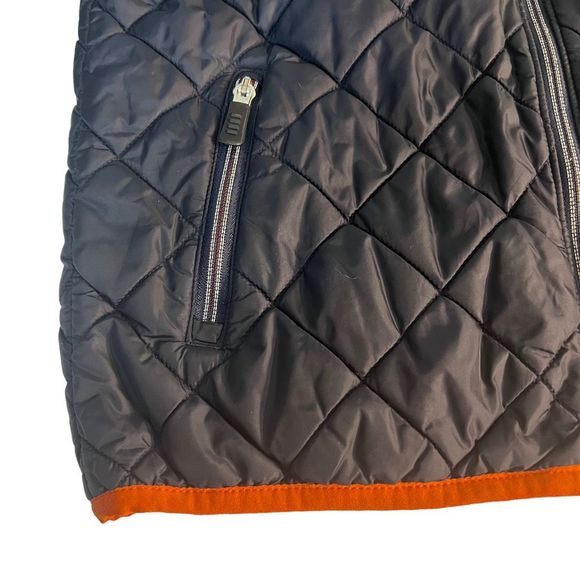 Lands’ End Boy’s Puffer Jacket Boy’s Size Large 6X / 7 Dark Blue Orange Full Zip - Picture 2 of 13